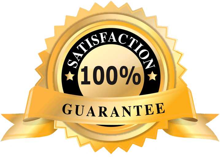 100% Satisfaction Guarantee Gold Banner